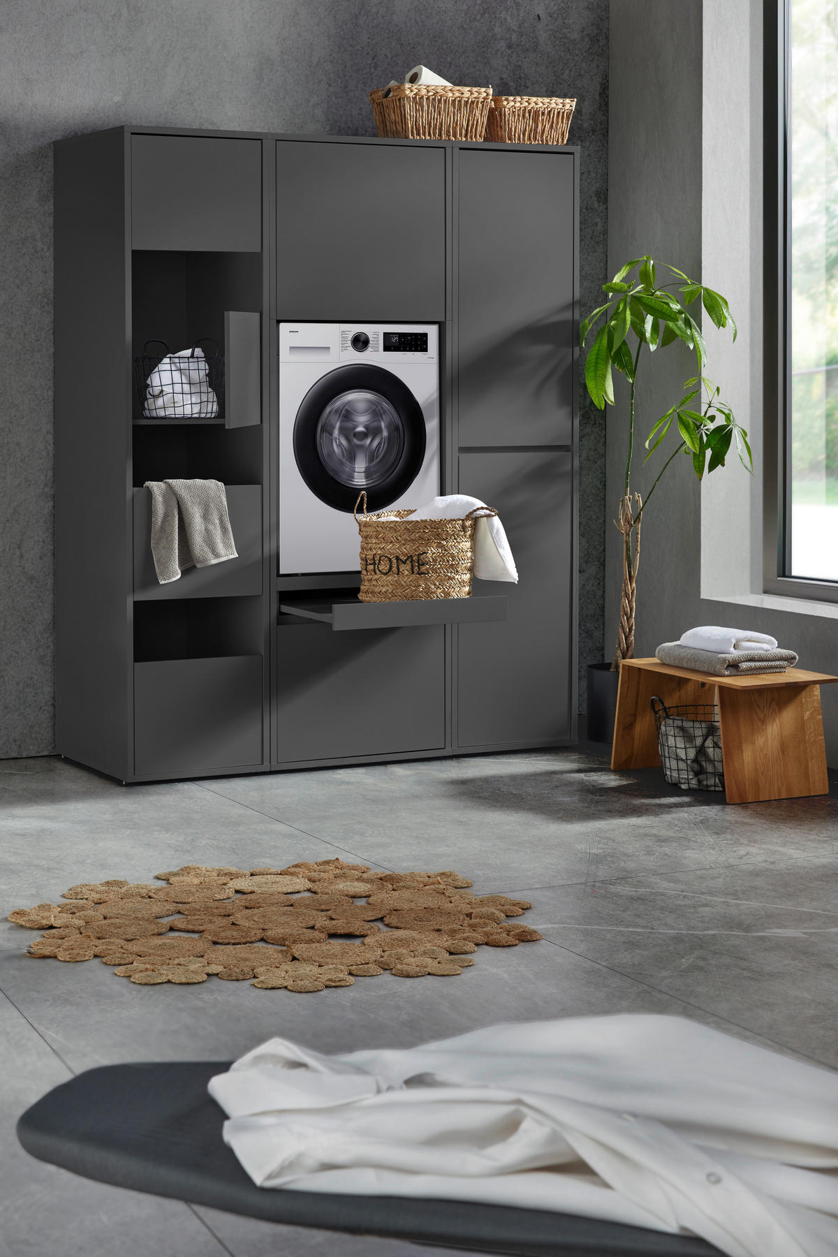 MEHRZWECKSCHRANK 50/210/67,5 cm  in Anthrazit  - Anthrazit, Basics, Holzwerkstoff (50/210/67,5cm) - Xora