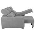 ECKSOFA Grau Mikrofaser Bettkasten, Schlaffunktion, Rücken echt, Liegefläche im Originalstoff  - Schwarz/Grau, KONVENTIONELL, Kunststoff/Textil (285/177cm) - Carryhome