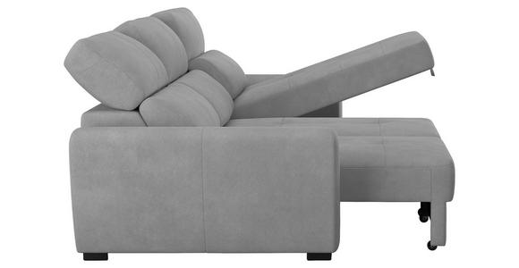 ECKSOFA Grau Mikrofaser Bettkasten, Schlaffunktion, Rücken echt, Liegefläche im Originalstoff  - Schwarz/Grau, KONVENTIONELL, Kunststoff/Textil (285/177cm) - Carryhome