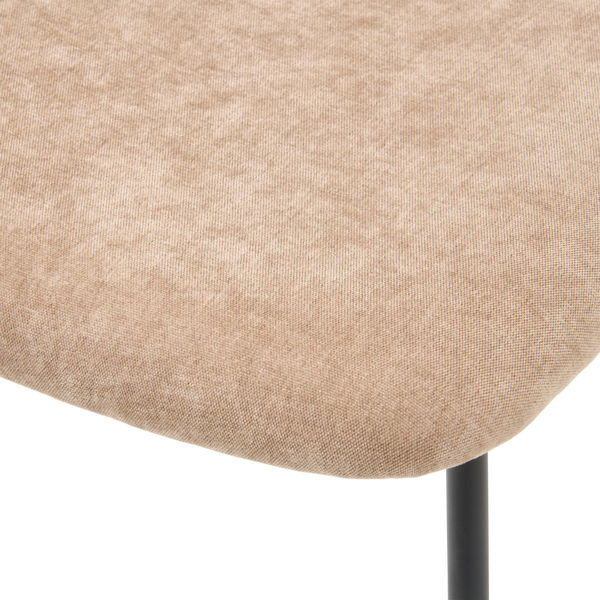 STUHL Mikrofaser Braun, Schwarz  - Schwarz/Braun, KONVENTIONELL, Textil/Metall (52/83/61cm) - MID.YOU
