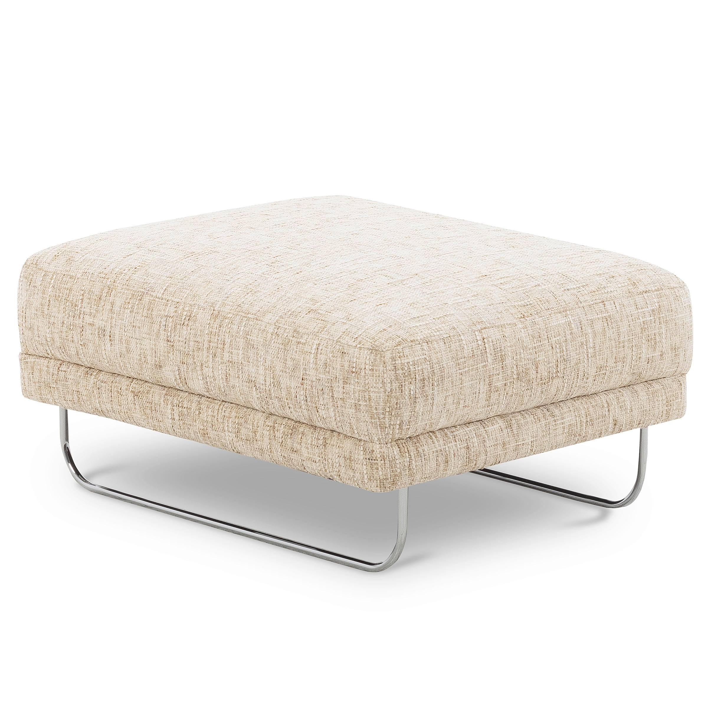 HOCKER Textil Beige  - Chromfarben/Beige, Design, Textil/Metall (96/45/80cm) - Livetastic