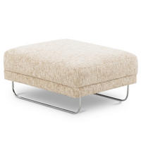 HOCKER Textil Beige  - Chromfarben/Beige, Design, Textil/Metall (96/45/80cm) - Livetastic