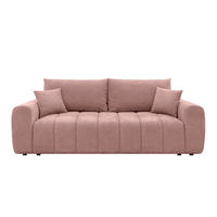 SCHLAFSOFA Rosa  inkl. Zierkissen, Rückenkissen, Bettkasten  - Schwarz/Rosa, Design, Kunststoff/Textil (241/90/106cm) - MID.YOU