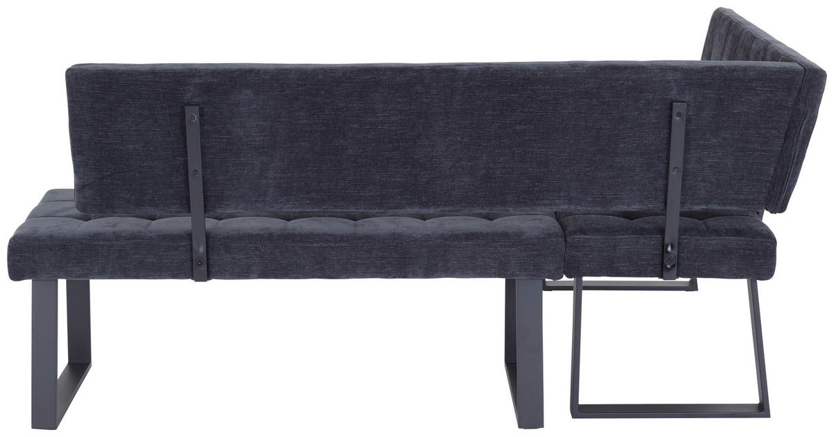 ECKBANK 134/185 cm  in Dunkelgrau  - Dunkelgrau/Schwarz, MODERN, Textil/Metall (134/185cm) - MID.YOU