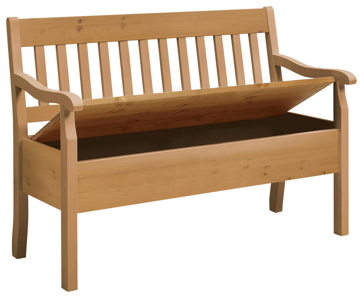 SITZBANK 130/93/58 cm Laugenfarbig Kiefer massiv  - Laugenfarbig, ROMANTIK / LANDHAUS, Holz (130/93/58cm) - Boxxx