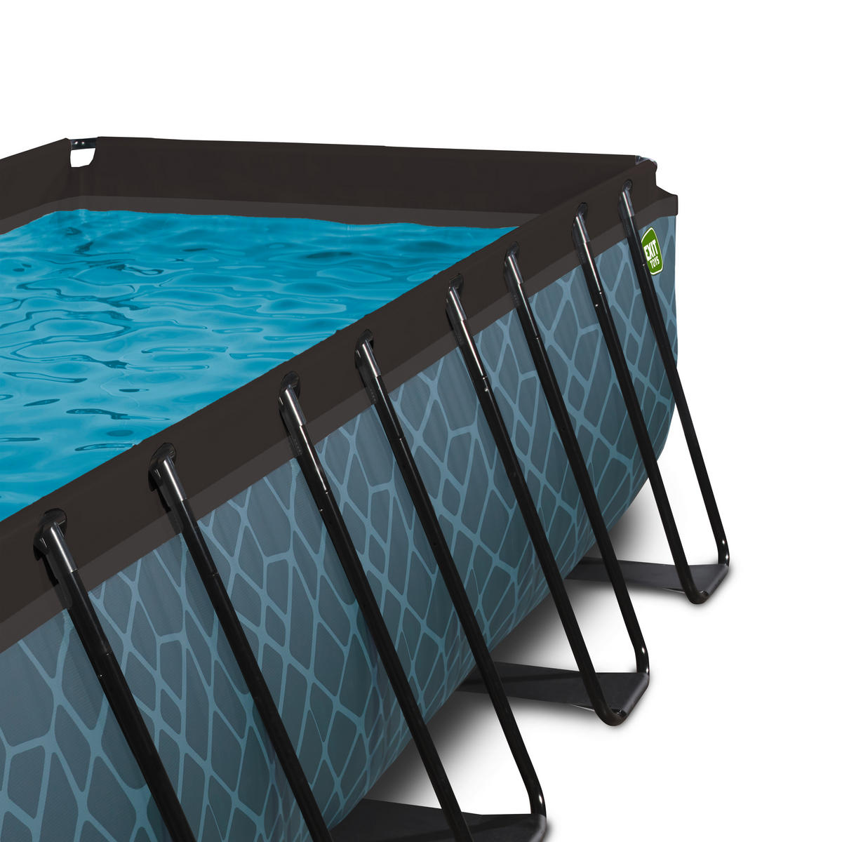POOL-SET 450/250/100 cm  - Grau, KONVENTIONELL, Kunststoff (450/250/100cm) - EXIT Toys