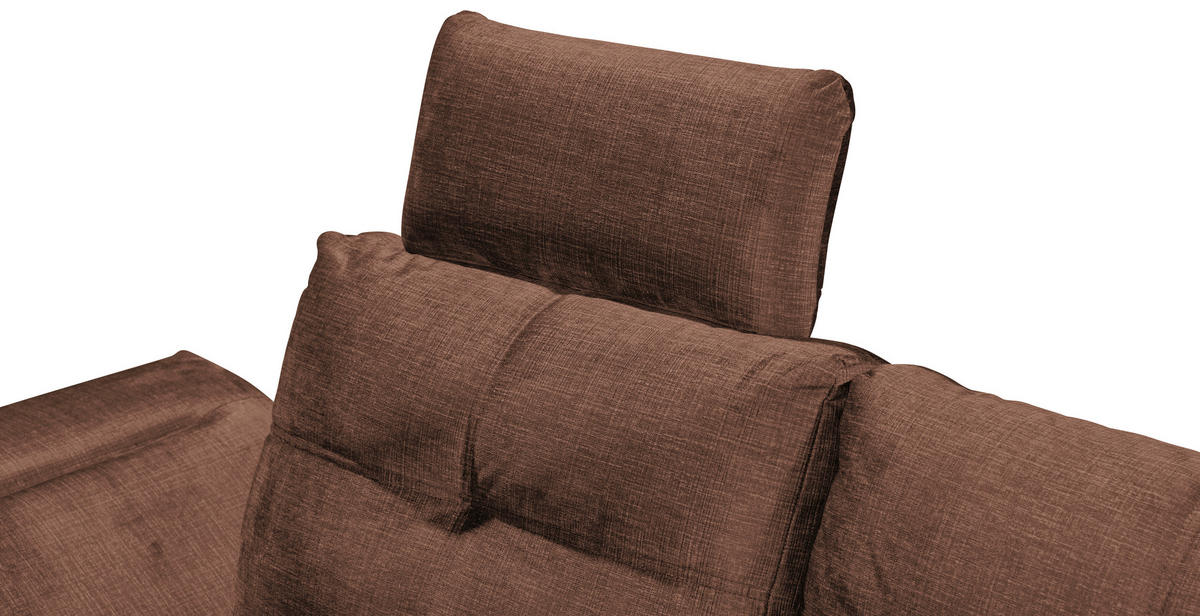 ECKSOFA in Mikrovelours Kupferfarben  - Schwarz/Kupferfarben, Konventionell, Kunststoff/Textil (275/170cm) - Carryhome