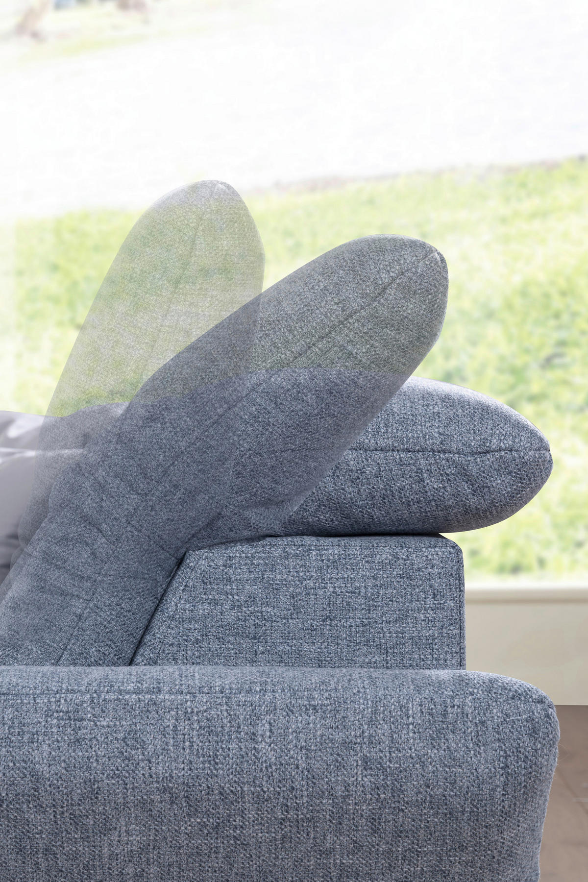 ECKSOFA Blau Flachgewebe  - Blau/Schwarz, KONVENTIONELL, Textil/Metall (170/262cm) - SetOne by Musterring