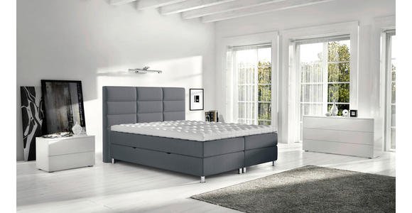 BOXBETT 140/200 cm  in Blau, Grau  - Chromfarben/Blau, KONVENTIONELL, Textil/Metall (140/200cm) - Carryhome