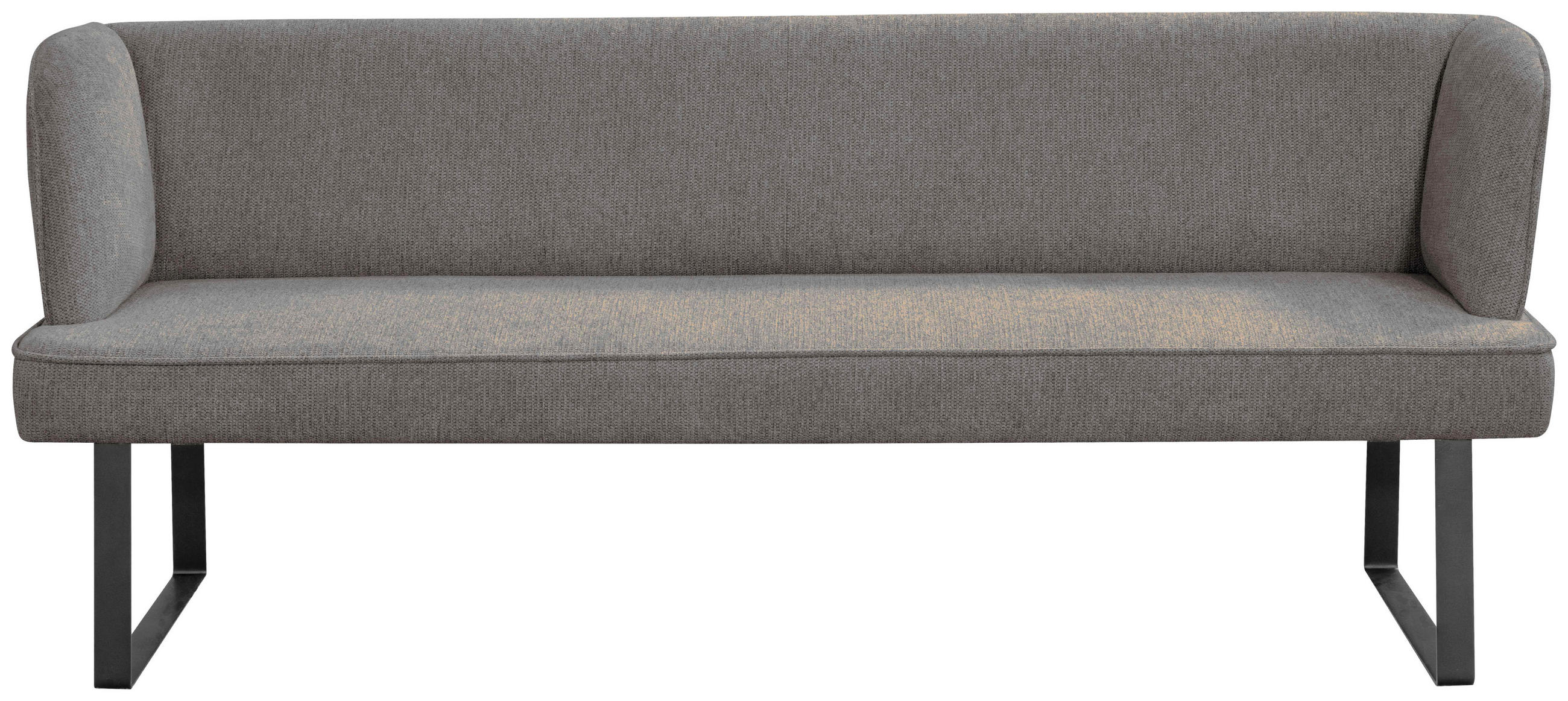 SITZBANK 205/91/66 cm Webstoff Anthrazit, Schwarz  - Anthrazit/Schwarz, Design, Textil/Metall (205/91/66cm) - Novel