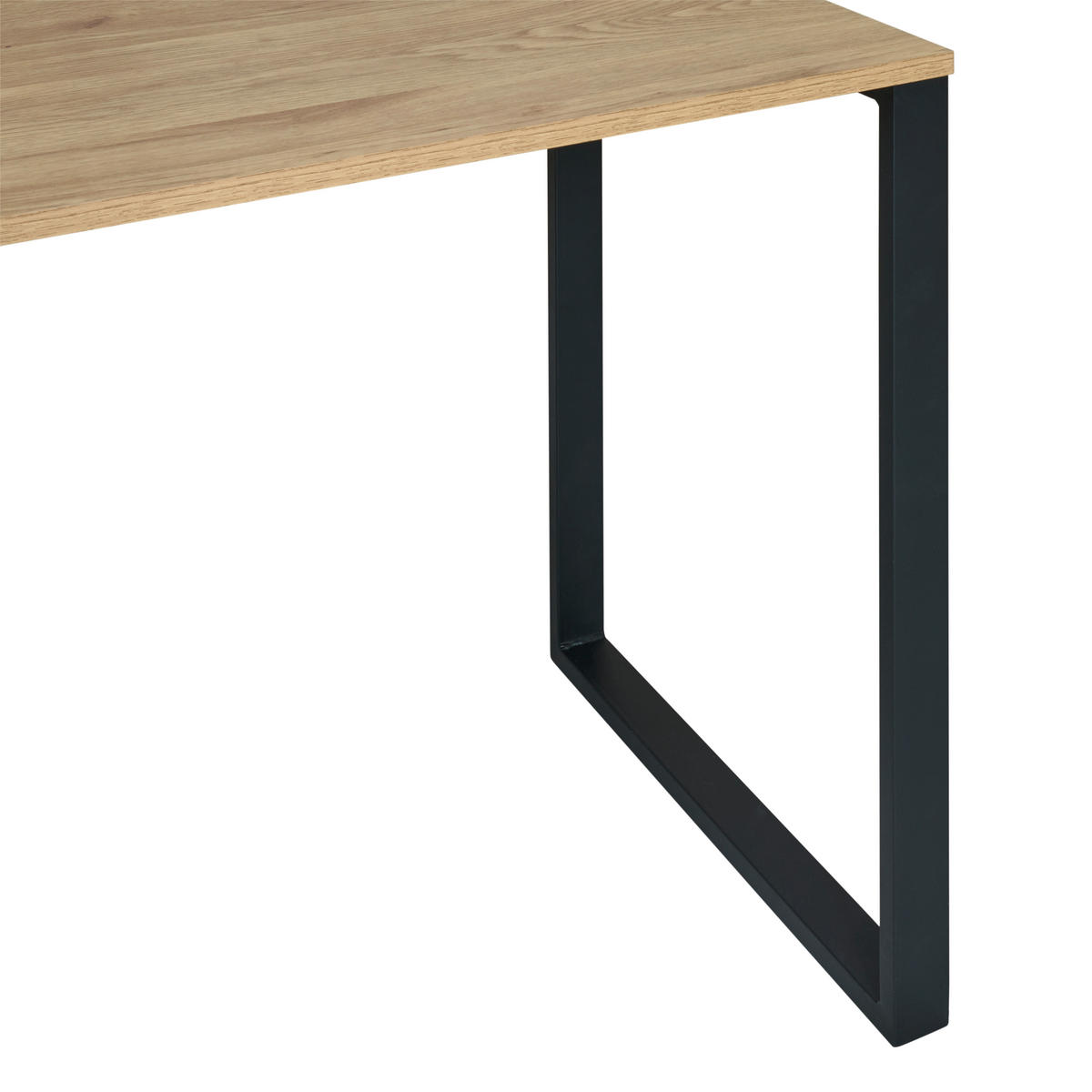 SCHREIBTISCH , Schwarz, Eichefarben,  - Eichefarben/Schwarz, MODERN, Holzwerkstoff/Metall (140/76/60cm) - MID.YOU
