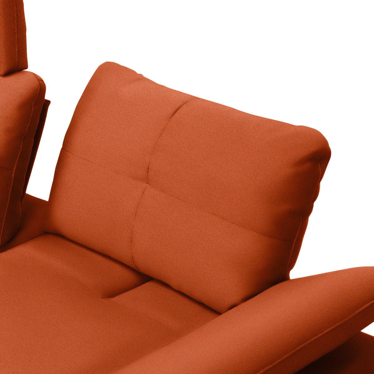 ECKSOFA in Webstoff Terracotta  - Terracotta/Schwarz, Design, Textil/Metall (179/301cm) - Chilliano