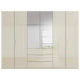 DREHTÜRENSCHRANK 301/223/61 cm,  in Champagner, 6-türig  - Champagner, Basics, Glas/Holzwerkstoff (301/223/61cm) - Novel
