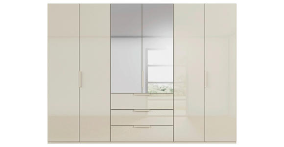 DREHTÜRENSCHRANK 301/223/61 cm,  in Champagner, 6-türig  - Champagner, Basics, Glas/Holzwerkstoff (301/223/61cm) - Novel