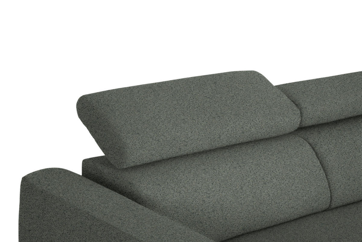 ECKSOFA in Struktur Grau  280/205 cm  - Schwarz/Grau, Design, Textil/Metall (280/205cm) - Xora