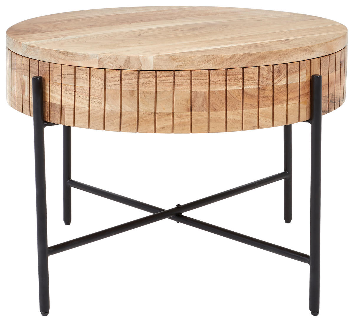 SOFFBORD i trä, metall 70/70/50 cm  - svart/akaciefärgad, Basics, metall/trä (70/70/50cm) - Carryhome