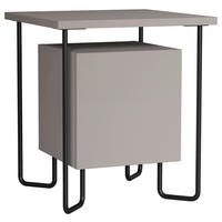 NACHTTISCH 40/45/40 cm  in Beige  - Beige/Schwarz, Design, Holzwerkstoff/Metall (40/45/40cm) - Livetastic