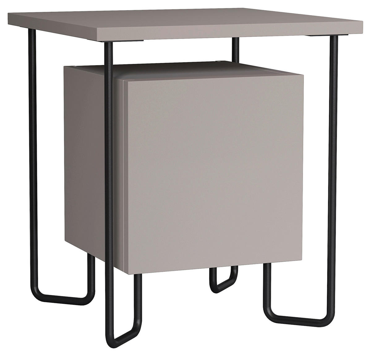 NACHTTISCH 40/45/40 cm  in Beige  - Beige/Schwarz, Design, Holzwerkstoff/Metall (40/45/40cm) - Livetastic