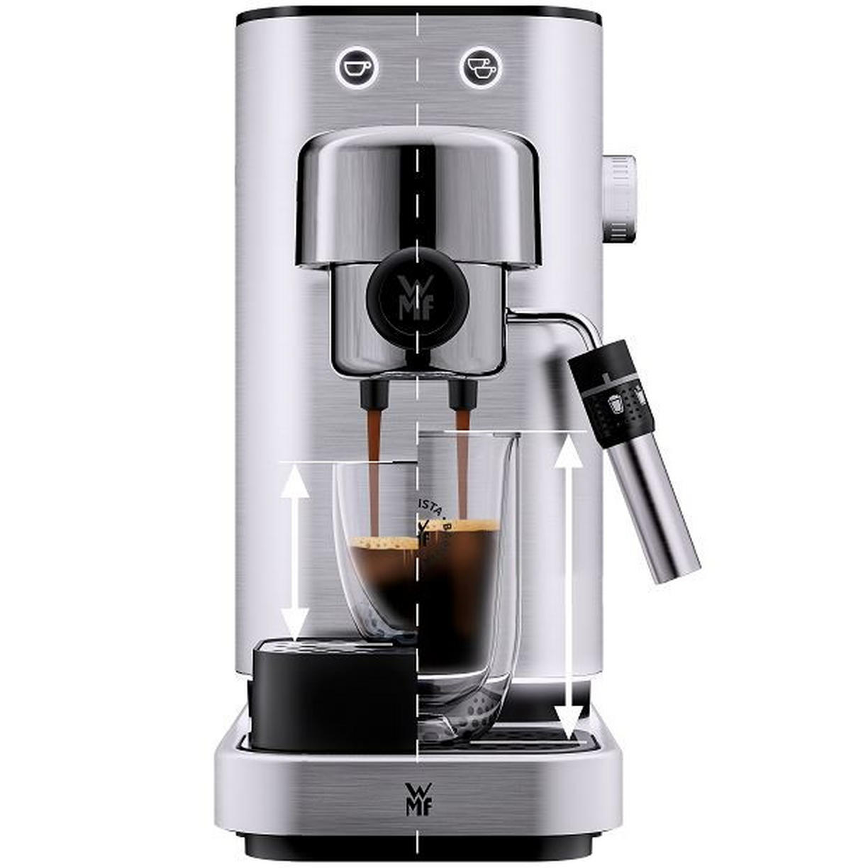 KAFFEEVOLLAUTOMAT LUMERO  - Edelstahlfarben, Basics, Metall (36,2/35,1/17,2cm) - WMF