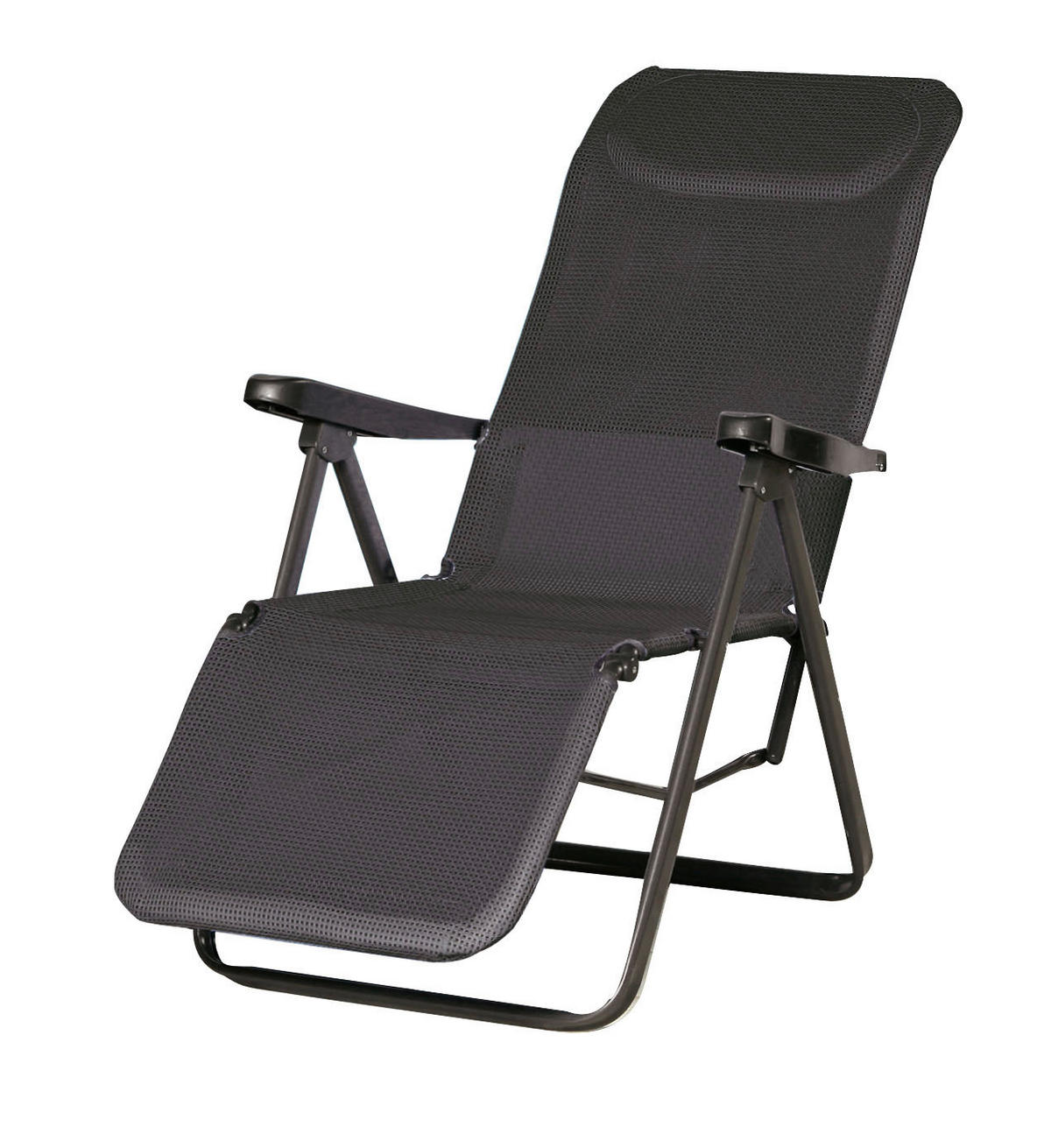 RELAXLIEGE Anthrazit, Schwarz  - Anthrazit/Schwarz, Basics, Textil/Metall (65/114/85cm)