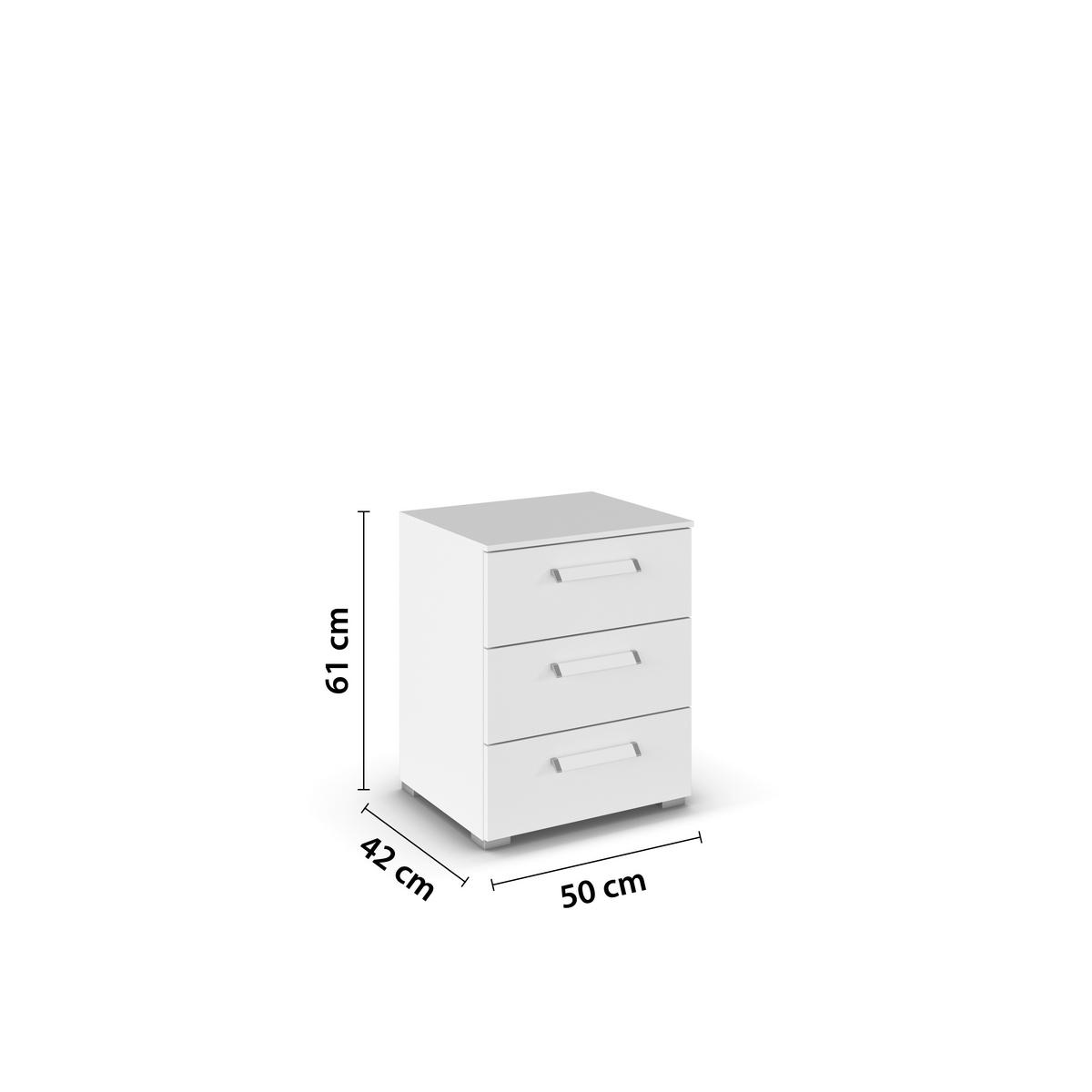 NACHTSCHRANK 50/61/42 cm  - Silberfarben/Weiß, Design, Holzwerkstoff/Metall (50/61/42cm) - Novel