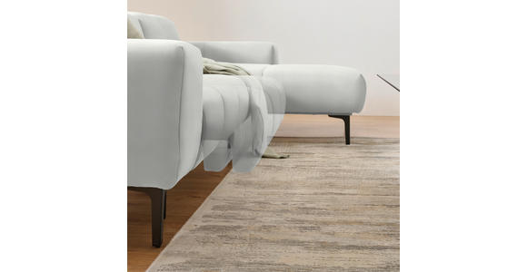 ECKSOFA in Chenille Weiß 311/167 cm - Schwarz/Weiß, Design, Textil/Metall (311/167cm) - Xora