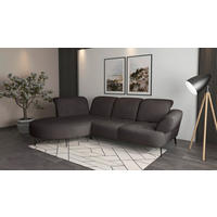 ECKSOFA in Flachgewebe Graphitfarben  - Schwarz/Graphitfarben, Modern, Textil/Metall (208/313cm) - Sit & More