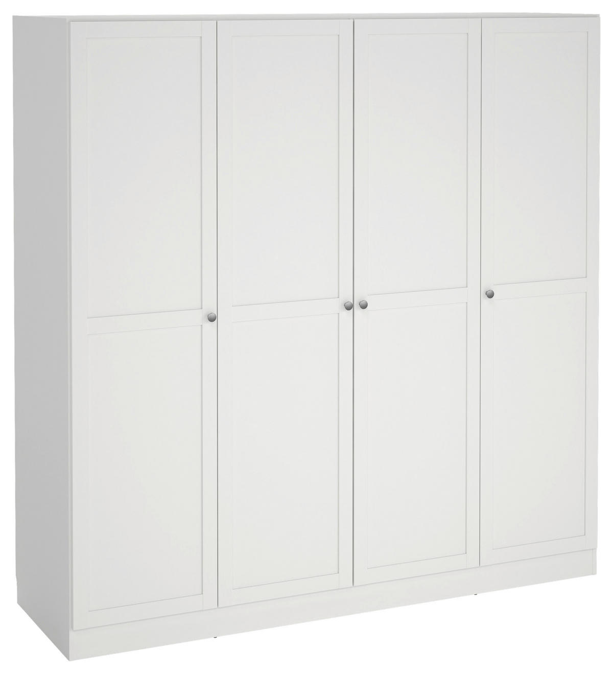 DREHTÜRENSCHRANK in Weiss  - Weiss/Silberfarben, Modern, Holzwerkstoff/Metall (195,5/200/61,7cm) - MID.YOU