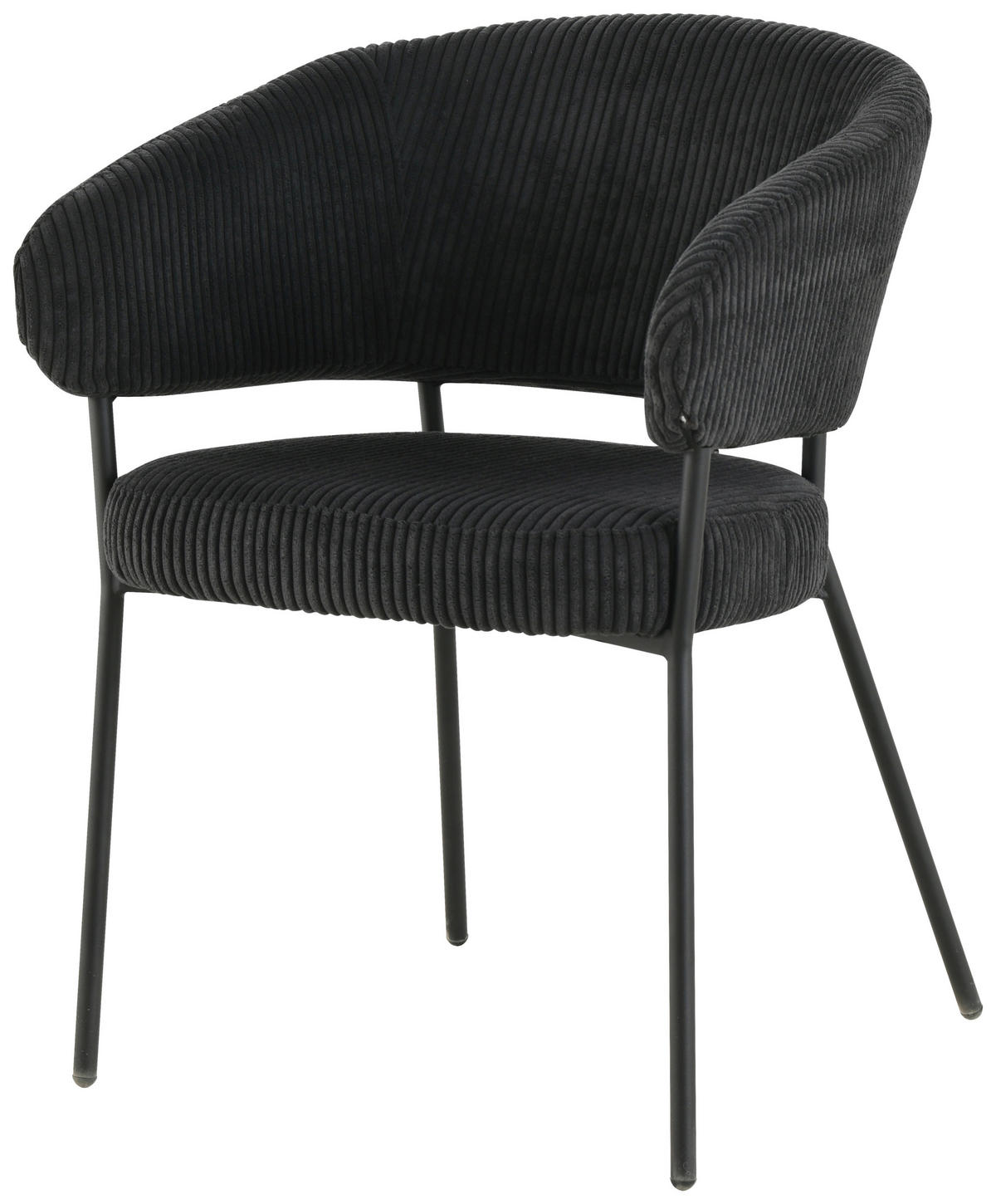 ARMLEHNSTUHL  in Eisen Cord  - Schwarz, LIFESTYLE, Holz/Textil (60/81/60cm) - Livetastic