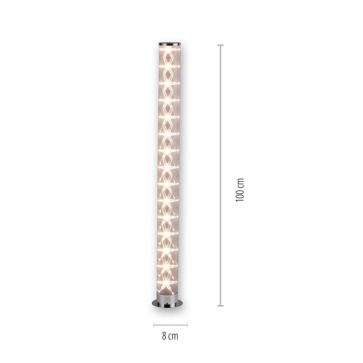 PODNA LED LAMPA - boja hroma, Osnovno, metal/plastika (8/8/100,3cm)