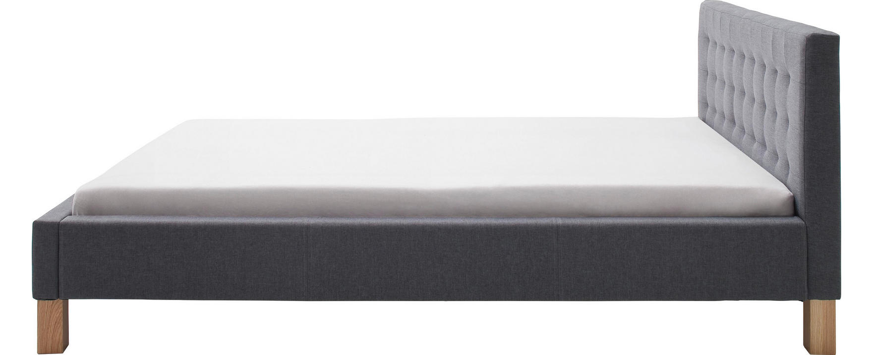 POLSTERBETT Flachgewebe 140/200 cm - Eichefarben/Grau, Design, Holz/Textil (140/200cm) - Xora