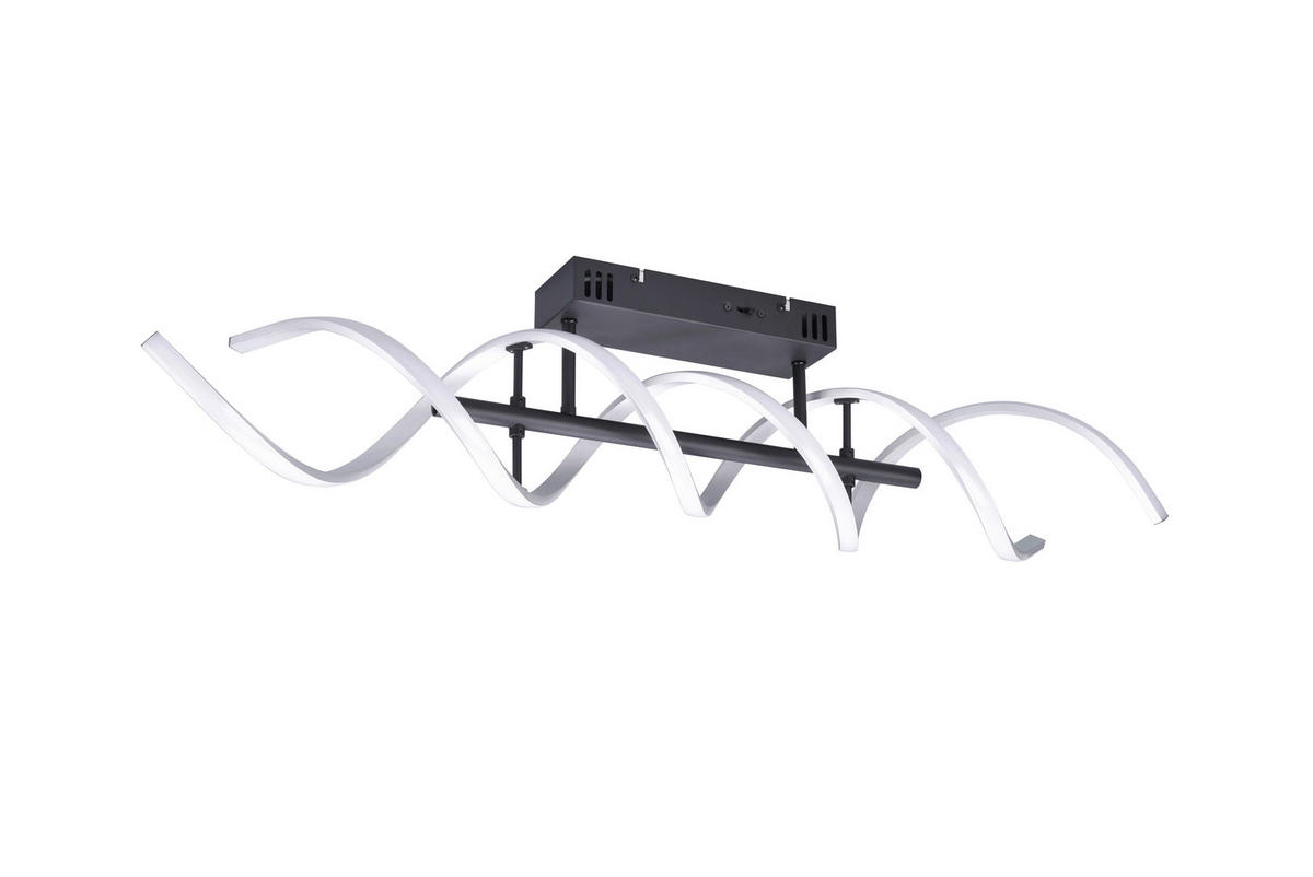 LED-DECKENLEUCHTE 90/14,5/20,5 cm   - Schwarz/Alufarben, Design, Metall (90/14,5/20,5cm)