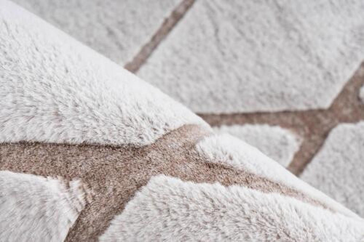 HOCHFLORTEPPICH 80/150 cm Weiß, Beige  - Beige/Weiß, Design, Textil (80/150cm) - Kayoom