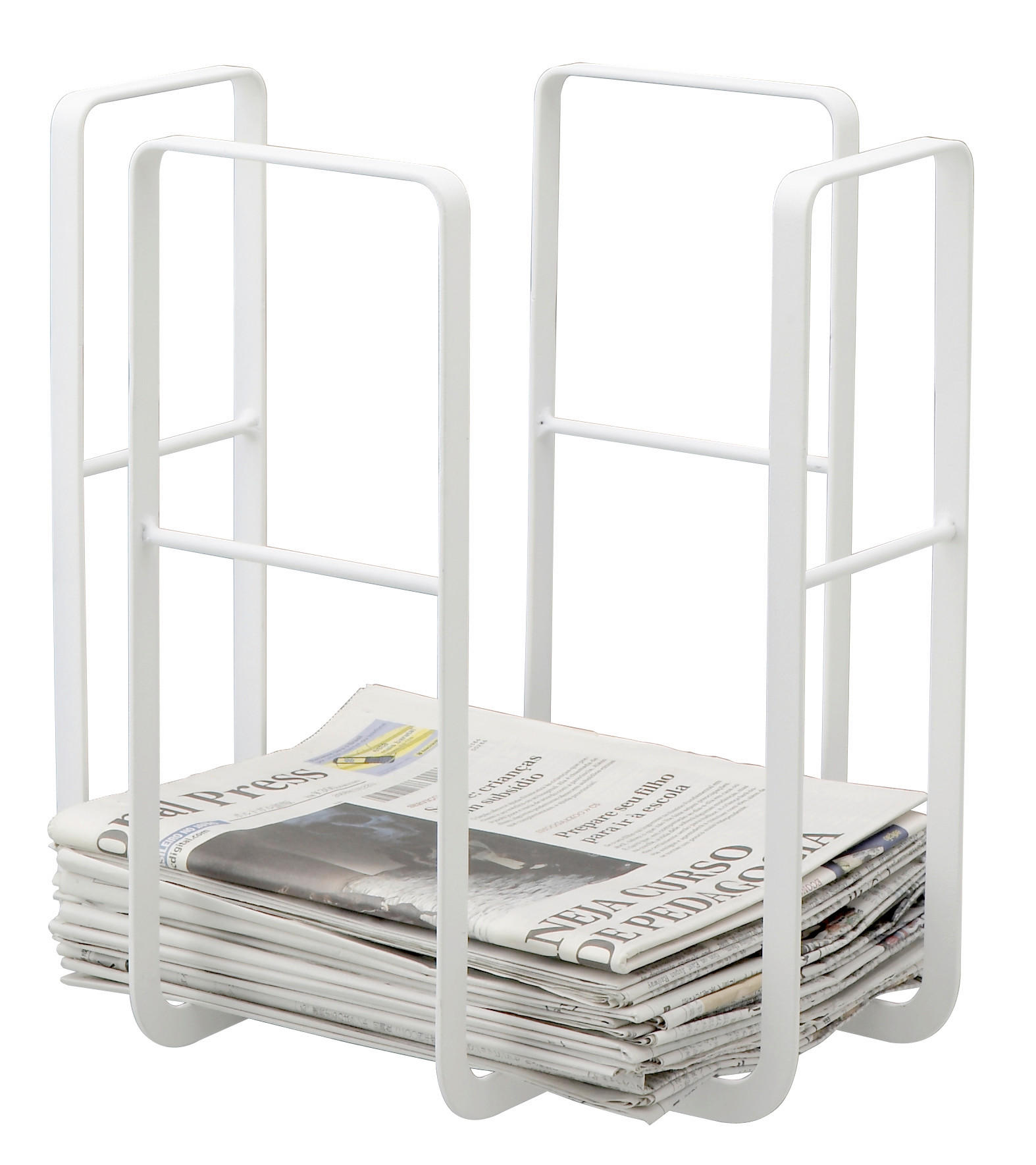 ZEITUNGSSTÄNDER  - Weiss, Basics, Metall (35/27,5/35cm)