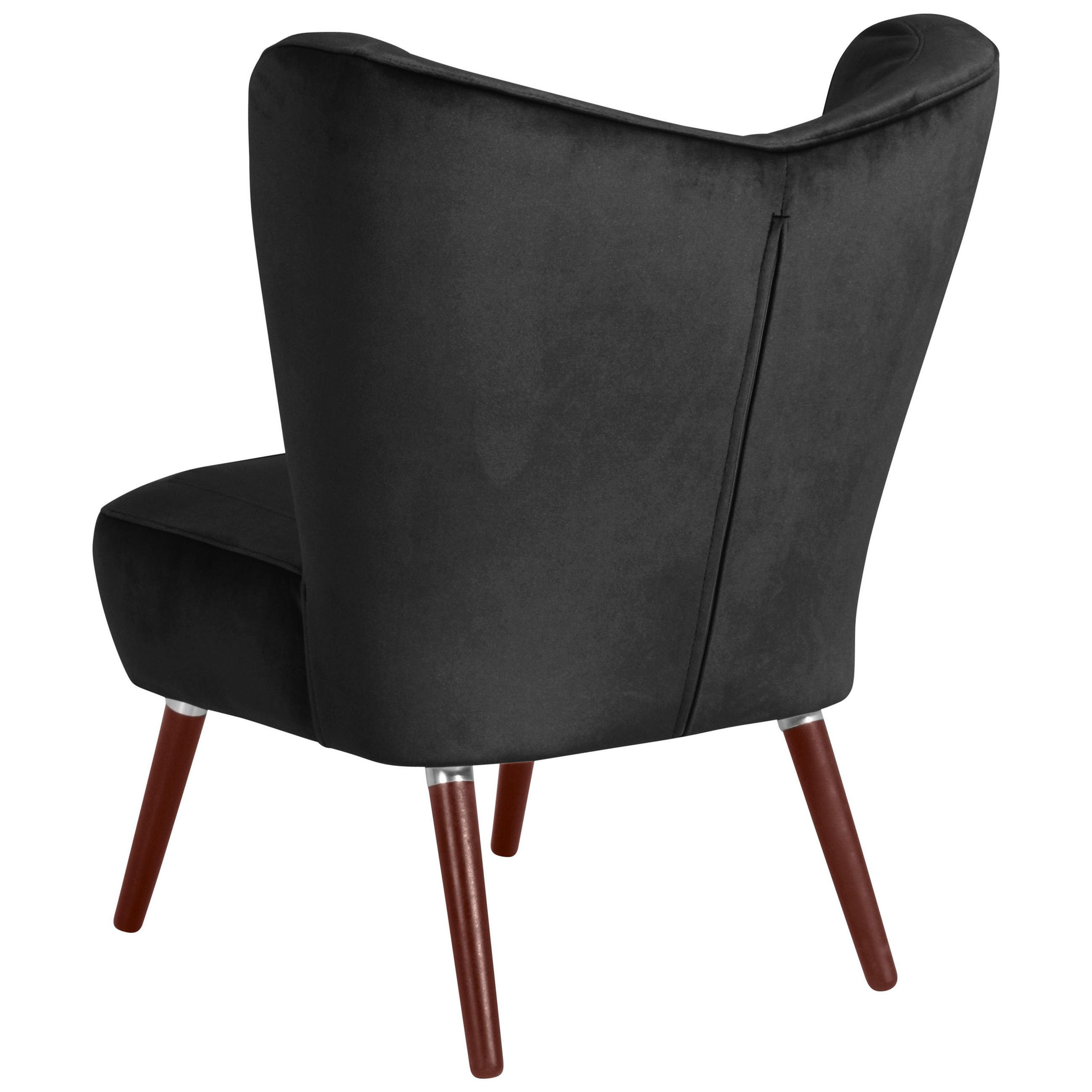 SESSEL Samt, Velours Schwarz    - Nussbaumfarben/Schwarz, Design, Holz/Holzwerkstoff (70/86/69cm) - Max Winzer