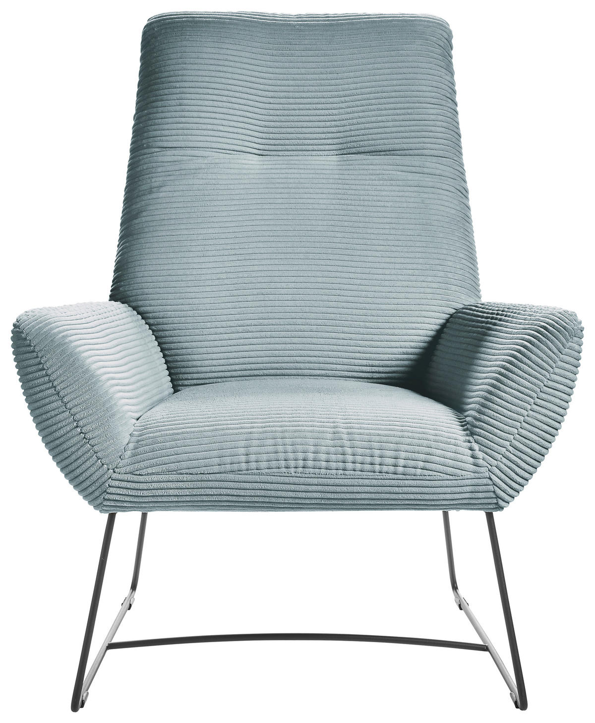 SESSEL in Cord Hellblau  - Schwarz/Hellblau, Design, Textil/Metall (82/102/81cm) - Hom`in
