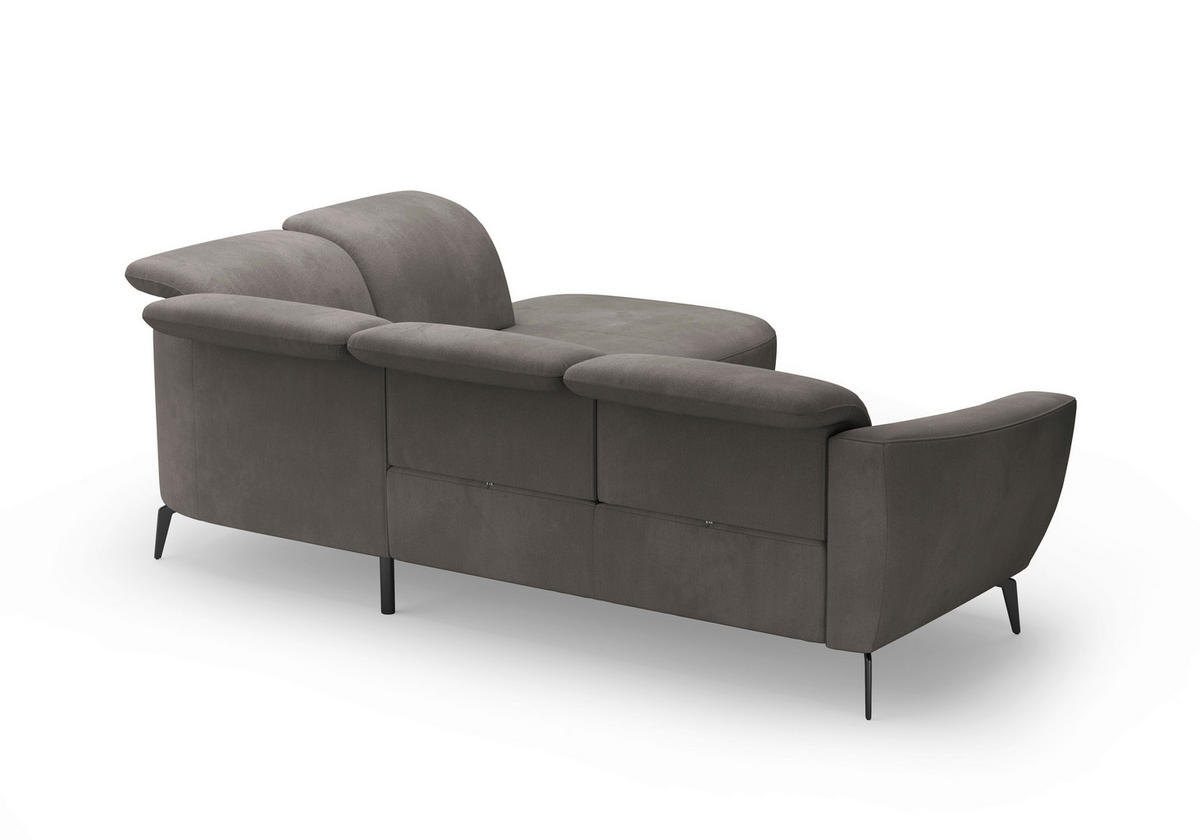 ECKSOFA in Flachgewebe Graphitfarben  300/267 cm  - Schwarz/Graphitfarben, KONVENTIONELL, Textil/Metall (300/267cm) - Sit & More