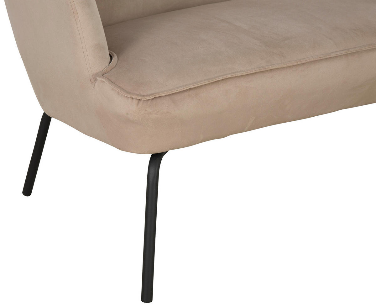 KÜCHENSOFA  - Taupe/Schwarz, MODERN, Textil/Metall (148/77/73cm) - P & B