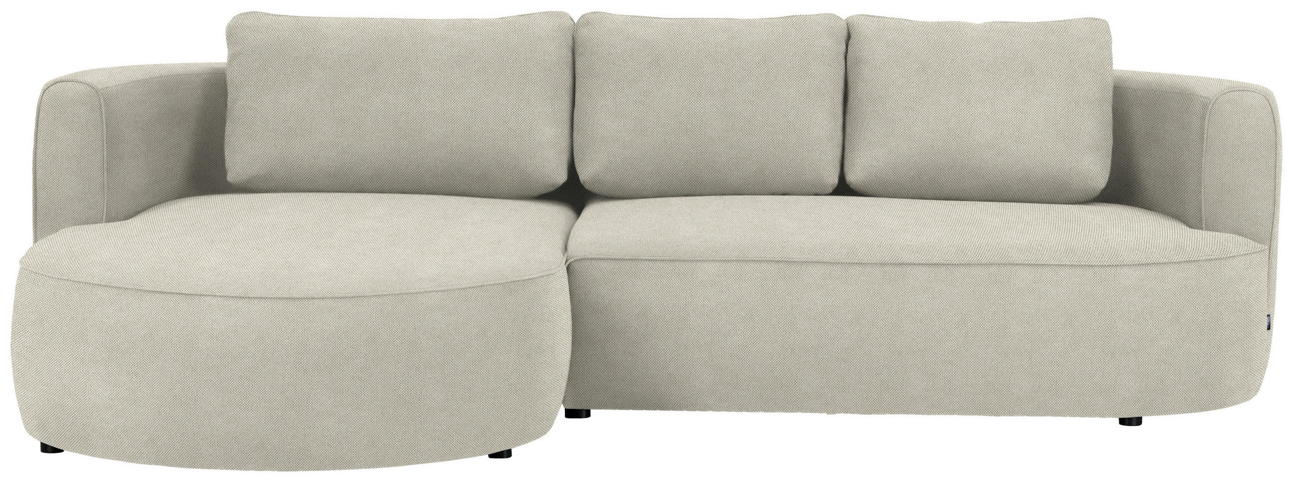 ECKSOFA in Webstoff Creme  - Creme/Schwarz, Design, Kunststoff/Textil (183/284cm) - Welnova