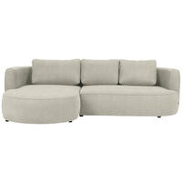 ECKSOFA in Webstoff Creme  - Creme/Schwarz, Design, Kunststoff/Textil (183/284cm) - Welnova