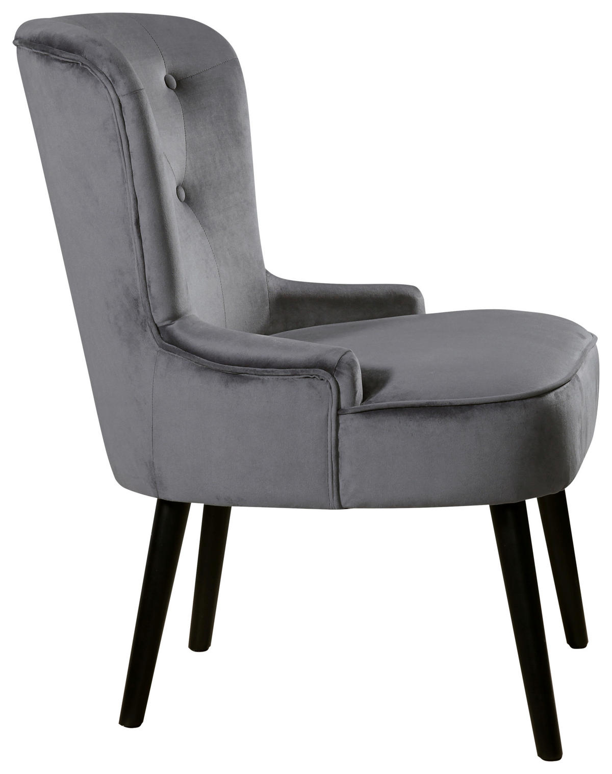 STOL, les, tekstil siva, črna  - siva/črna, Moderno, tekstil/les (61/87/69cm) - Carryhome