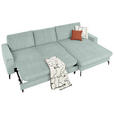 ECKSOFA in Cord, Velours Grau  - Schwarz/Grau, Design, Textil/Metall (302/180cm) - Venda