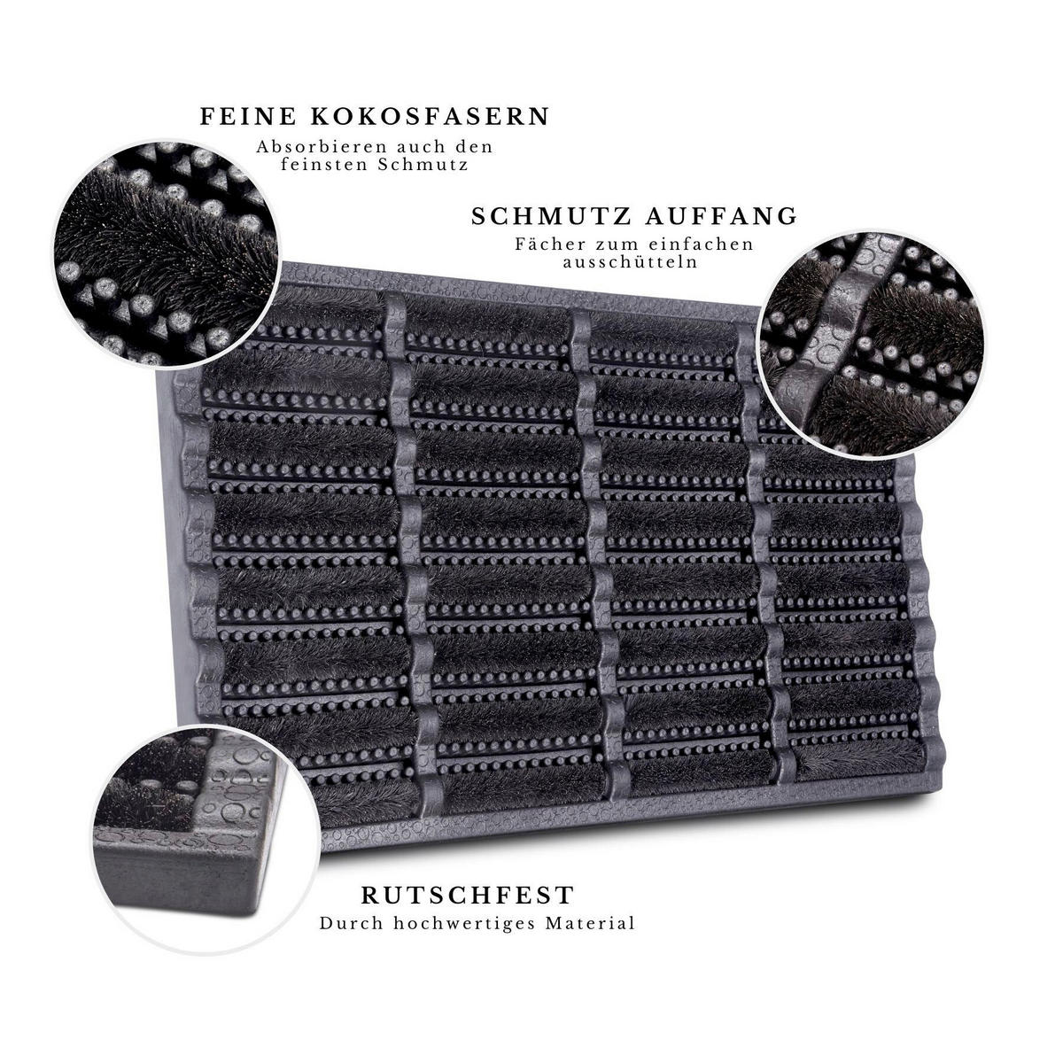 KOKOSMATTE 45/75 cm Mix Mats  - Schwarz, Basics, Naturmaterialien/Kunststoff (45/75cm) - Esposa