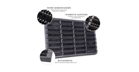 KOKOSMATTE 40/60 cm Mix Mats - Schwarz, Basics, Naturmaterialien/Kunststoff (40/60cm) - Esposa
