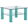 COUCHTISCH in Metall, Glas 75/75/42,5 cm  - Türkis, Design, Glas/Kunststoff (75/75/42,5cm)