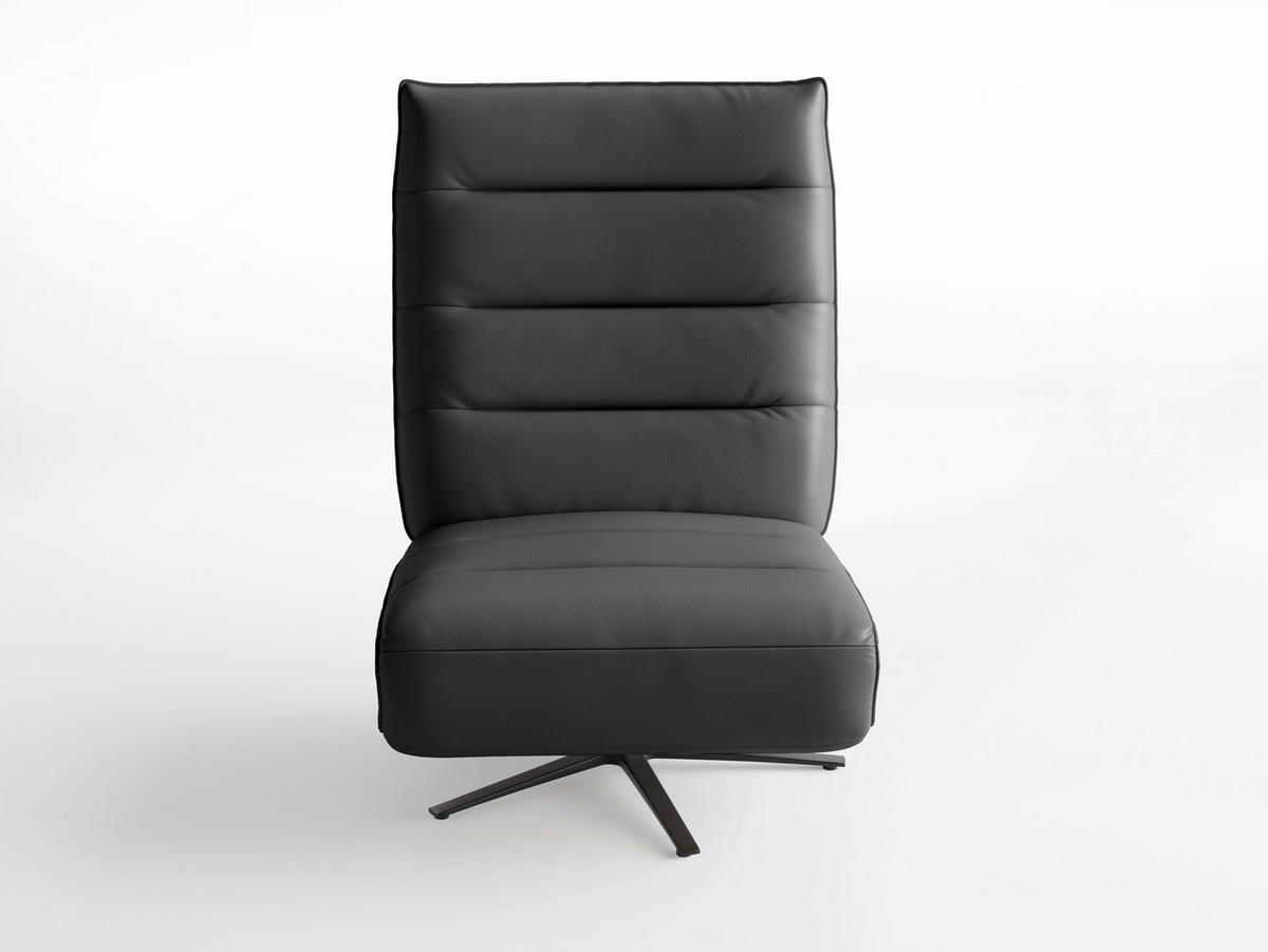 RELAXSESSEL Leder Schwarz  - Schwarz, Basics, Leder/Metall (80/109/98cm) - Sit & More