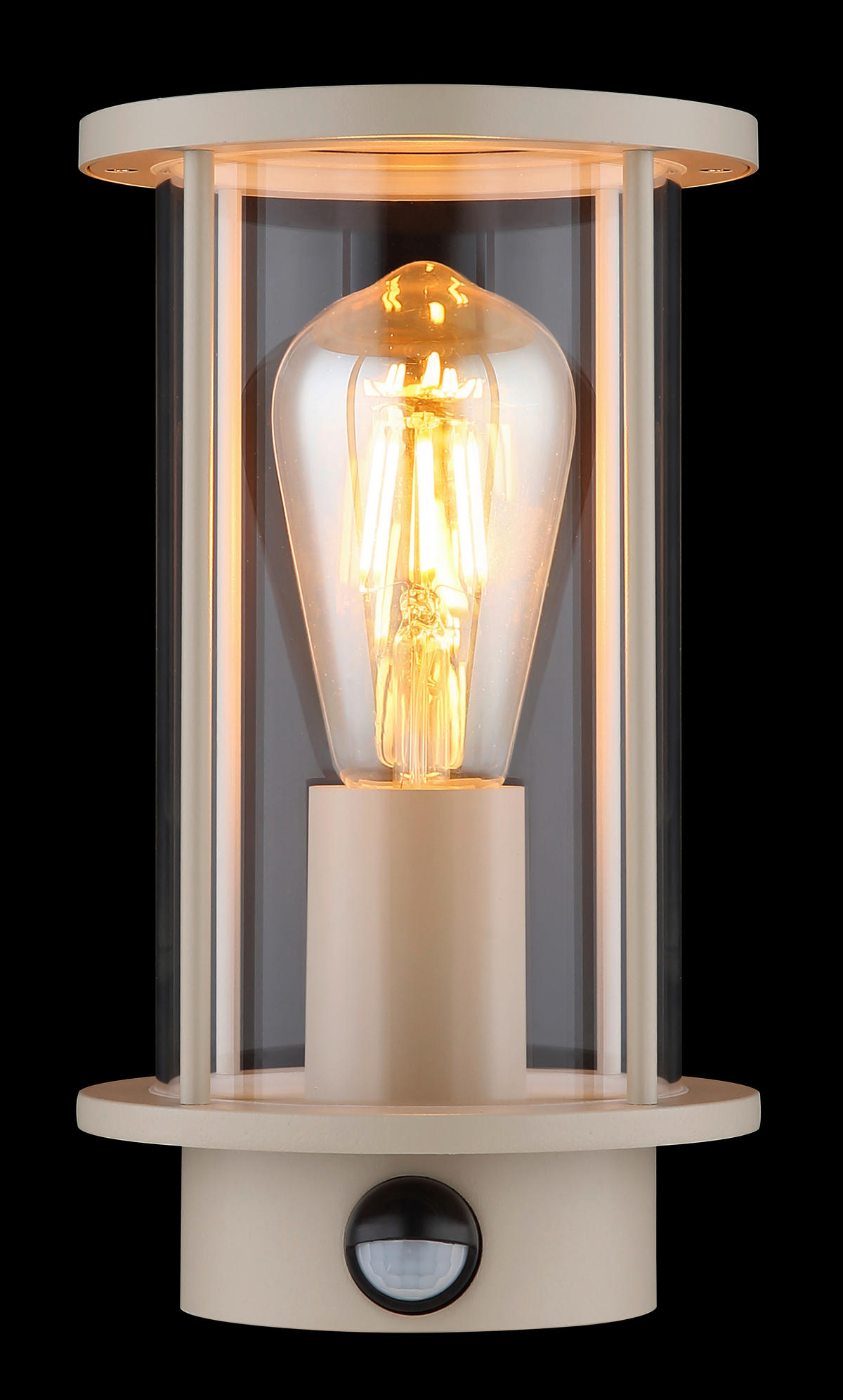 AUSSENLEUCHTE Gracey 14,3/15,2/25,2 cm  - Sandfarben/Klar, KONVENTIONELL, Glas/Metall (14,3/15,2/25,2cm) - Globo