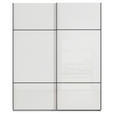 SCHWEBETÜRENSCHRANK 162/223/68 cm 2-türig Grau, Weiß  - Schwarz/Weiß, KONVENTIONELL, Glas/Holzwerkstoff (162/223/68cm) - Novel