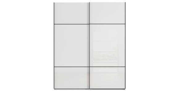 SCHWEBETÜRENSCHRANK 162/223/68 cm 2-türig Grau, Weiß  - Schwarz/Weiß, KONVENTIONELL, Glas/Holzwerkstoff (162/223/68cm) - Novel