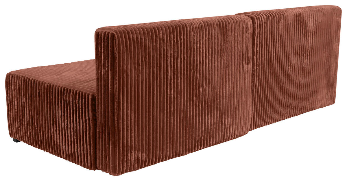 ECKSOFA in Cord Bronzefarben  - Schwarz/Bronzefarben, Modern, Holz/Textil (145/210cm) - MID.YOU
